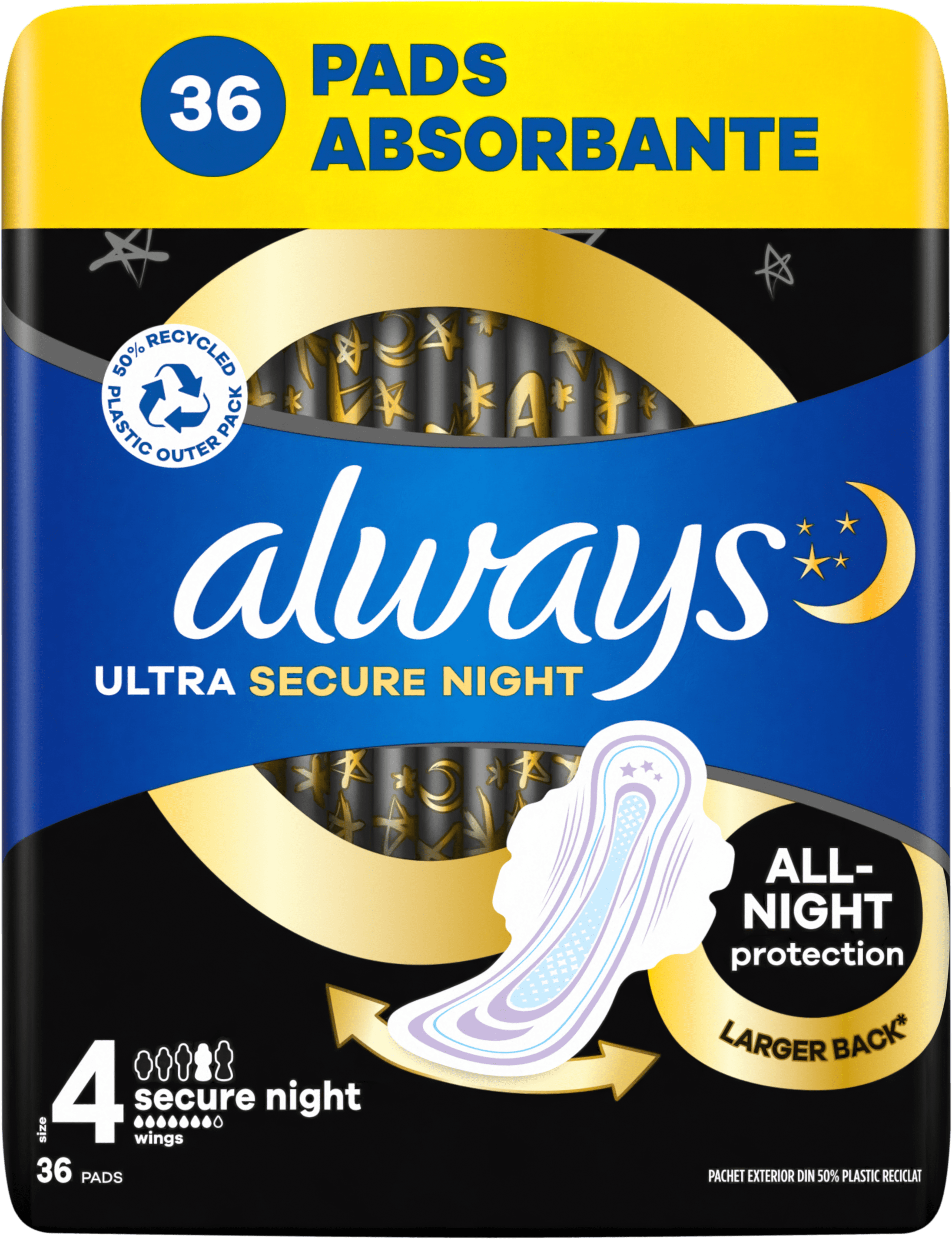 Podpaski Always ultra secure night 36szt widok 1