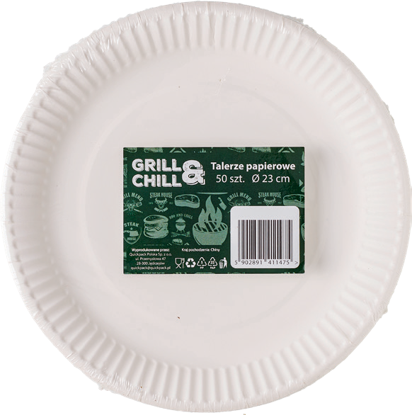 Talerze papierowe Grill&Chill 23cm 50szt