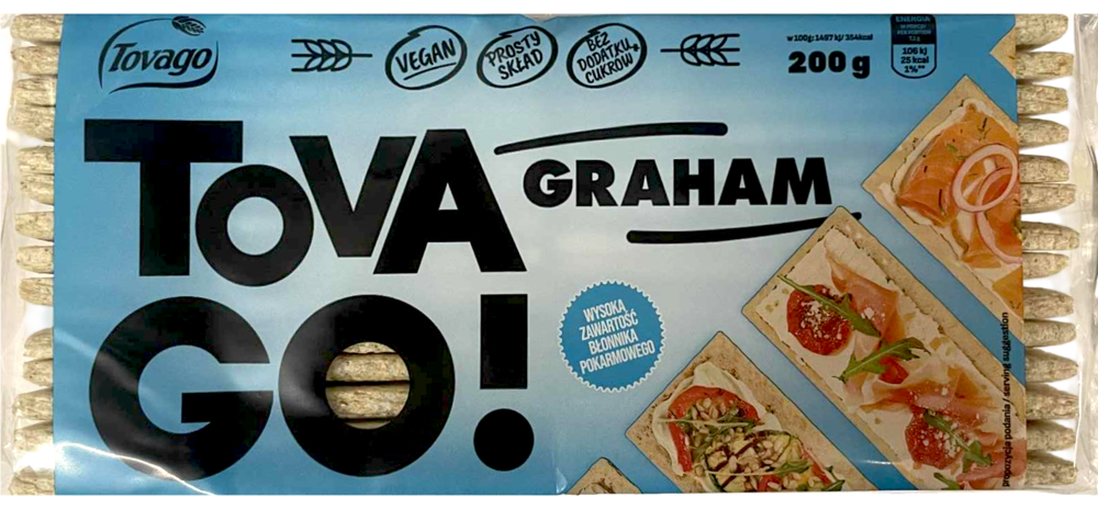 Pieczywo chrupkie graham Tovago 200g widok 1