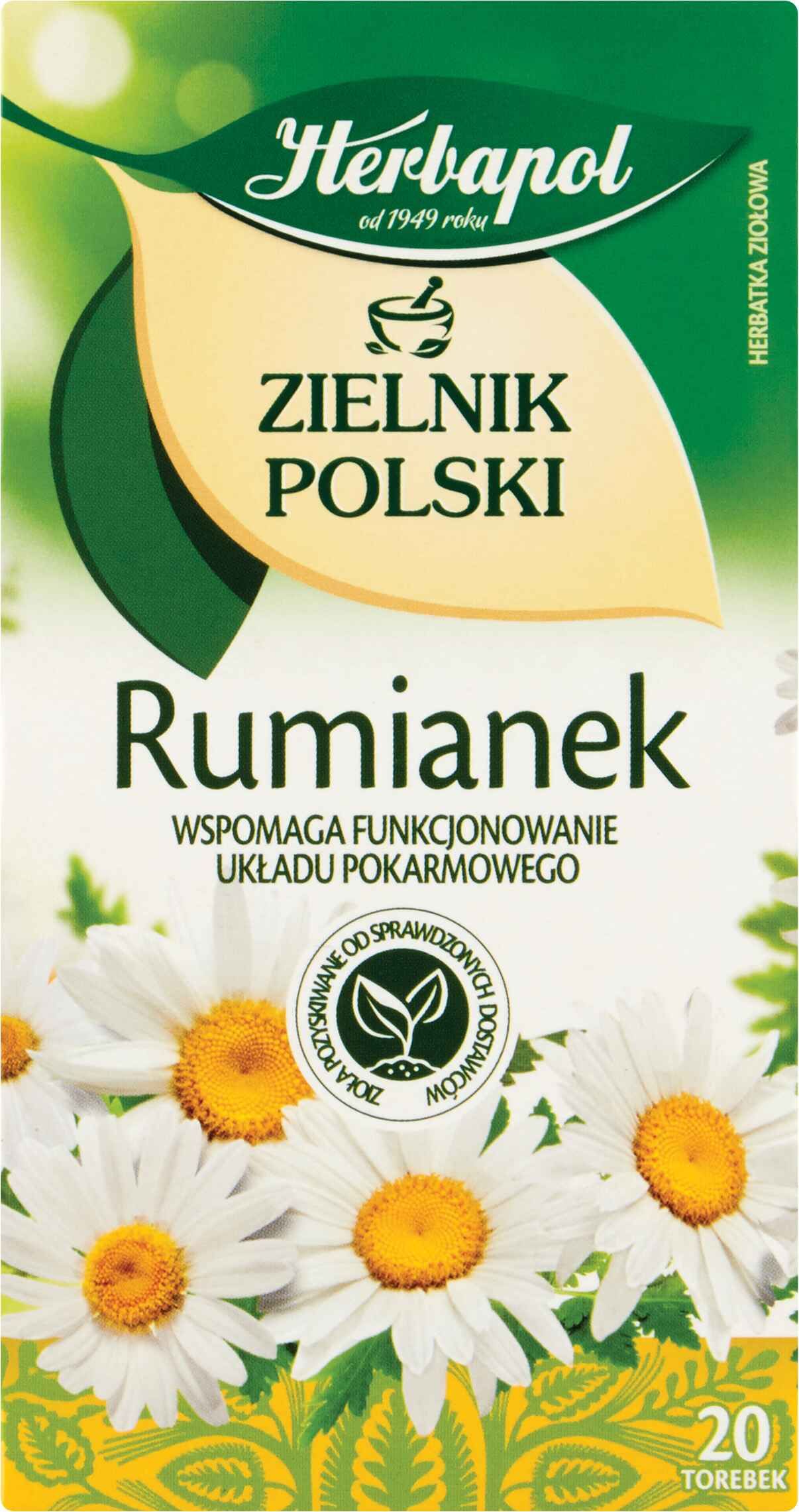 Herbatka ziołowa rumianek Zielnik Polski 20x1,5g widok 1