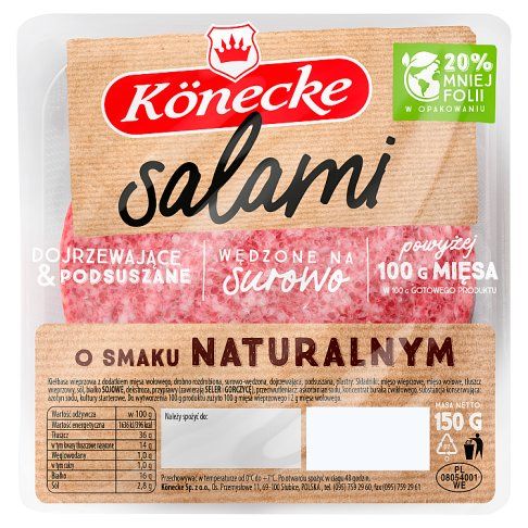Salami plastry Konecke 150g widok 1