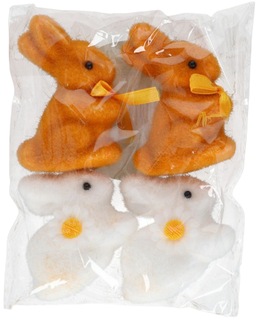 Figurka zając flokowany 4szt WN26 widok 1