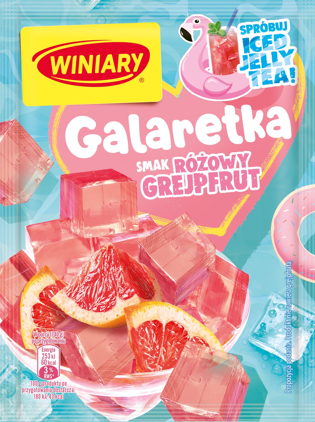 Galaretka różowy grejpfrut Winiary 47g widok 1