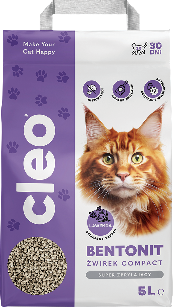 Żwirek dla kota bentonitowy lawendowy Cleo 5l widok 1