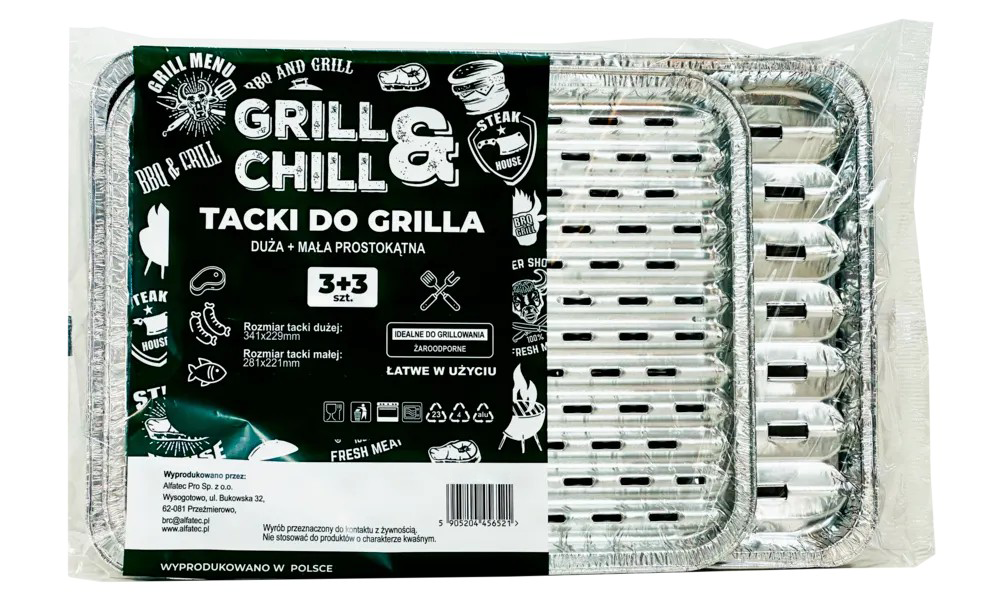 Zestaw tacek alumi Grill&Chill mała 3szt+duża 3szt widok 1