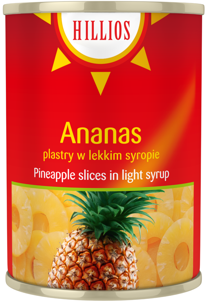 Ananasy plastry w syropie Hillios 565/340g widok 1