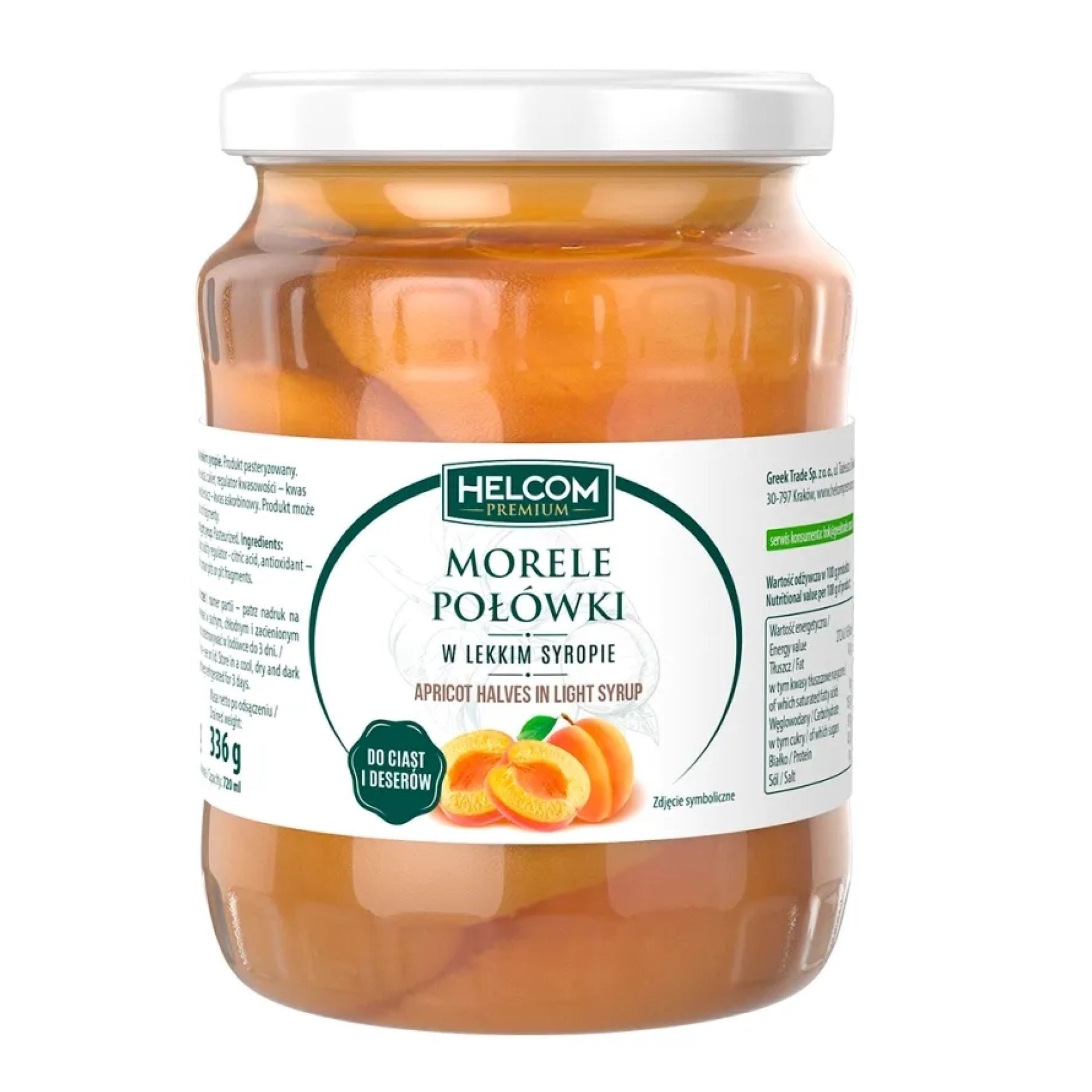Morele połówki w syropie Helcom 646/336g widok 1