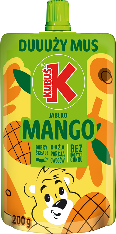 Mus jabłko mango Kubuś 200g widok główny 