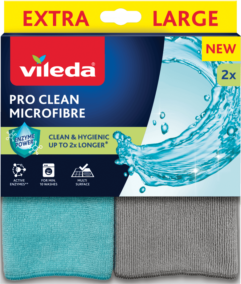 Ścierki z mikrofibry z enzy. Vileda Pro Clean 2szt widok główny