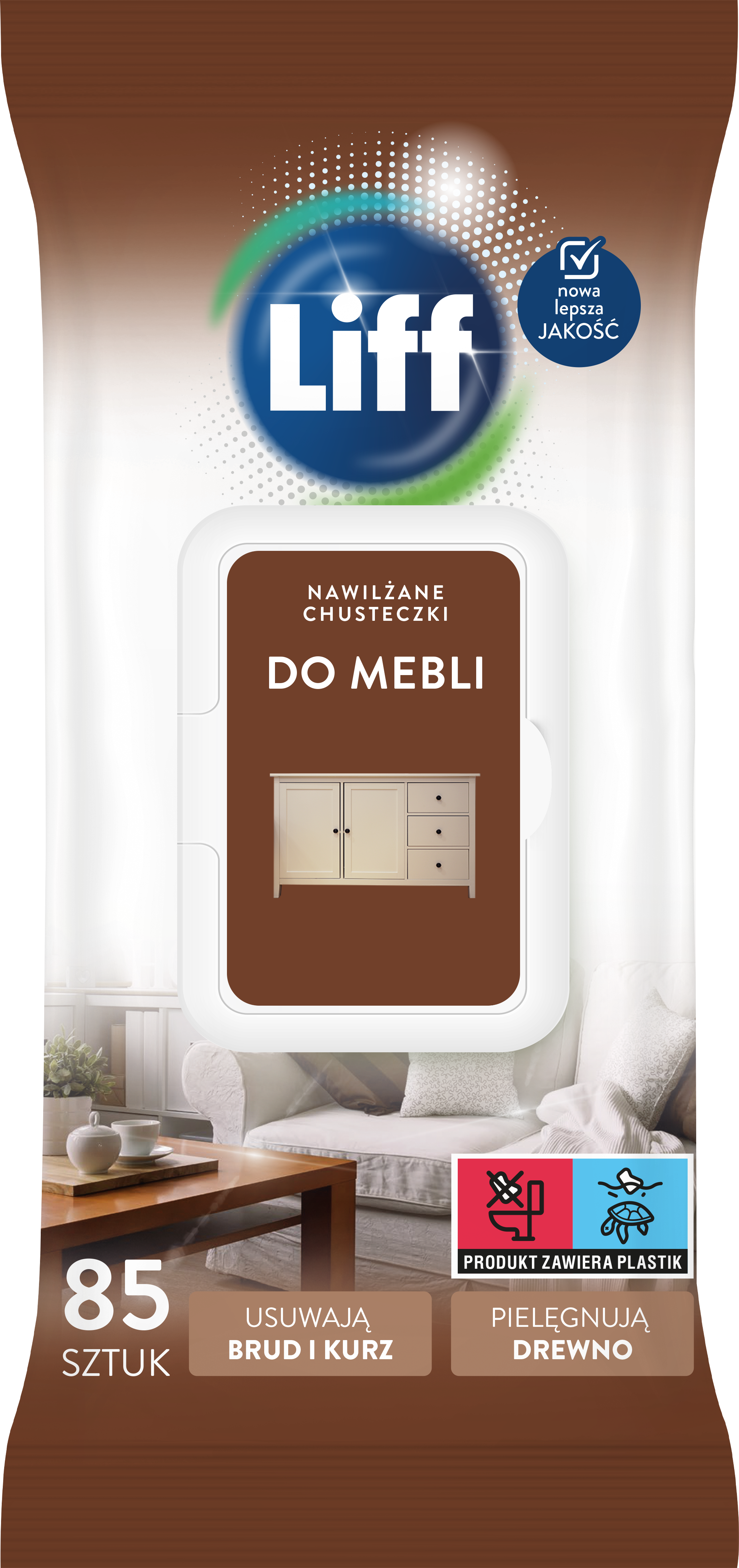 Chusteczki nawilżane do mebli Liff 85szt widok 1