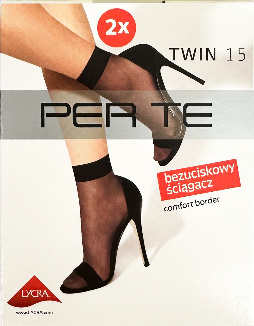 Skarpetki lycra Perte 2 pary czarne widok 1