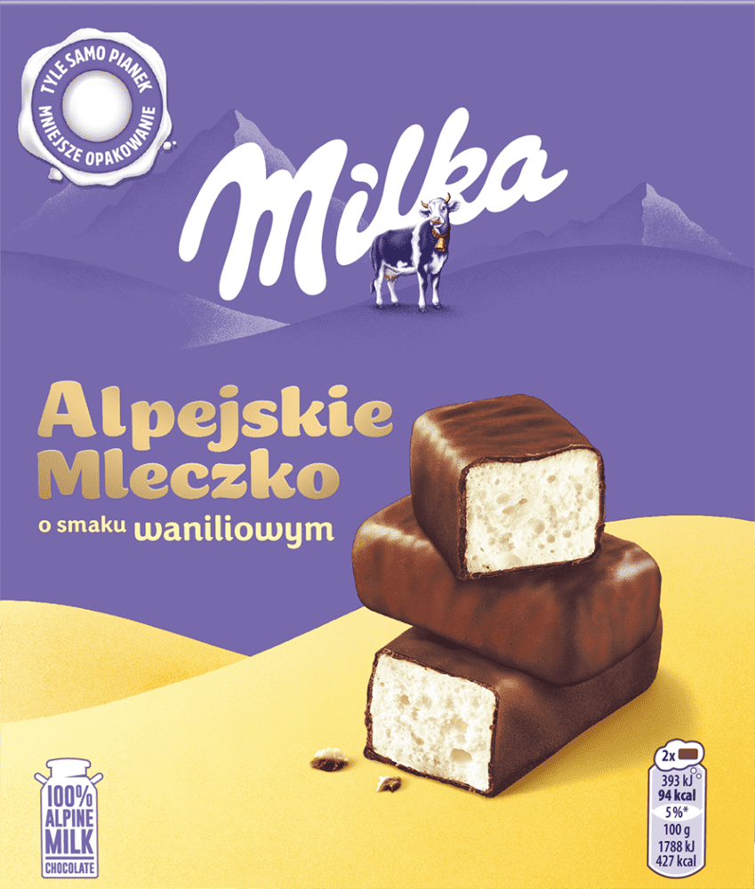 Bombonierka Alpejskie Mleczko waniliowe 330g widok główny