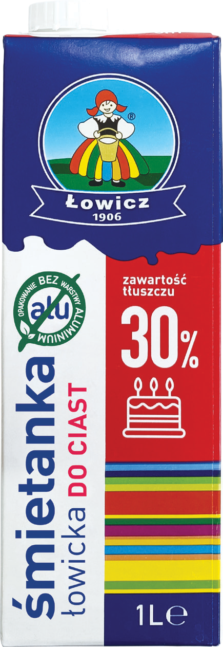 Śmietanka UHT 30% Łowicka 1l widok główny 