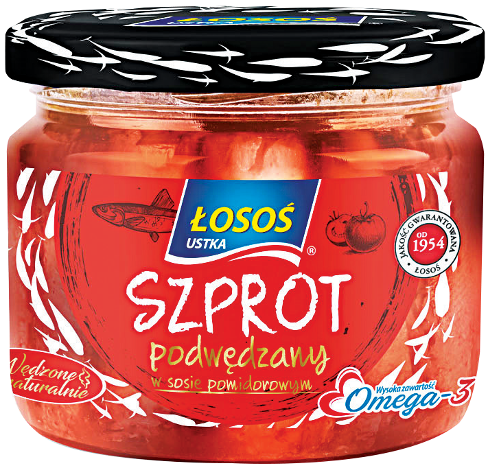 Szprot podwędzany w oleju/sosie pomidor. 250/175g widok główny