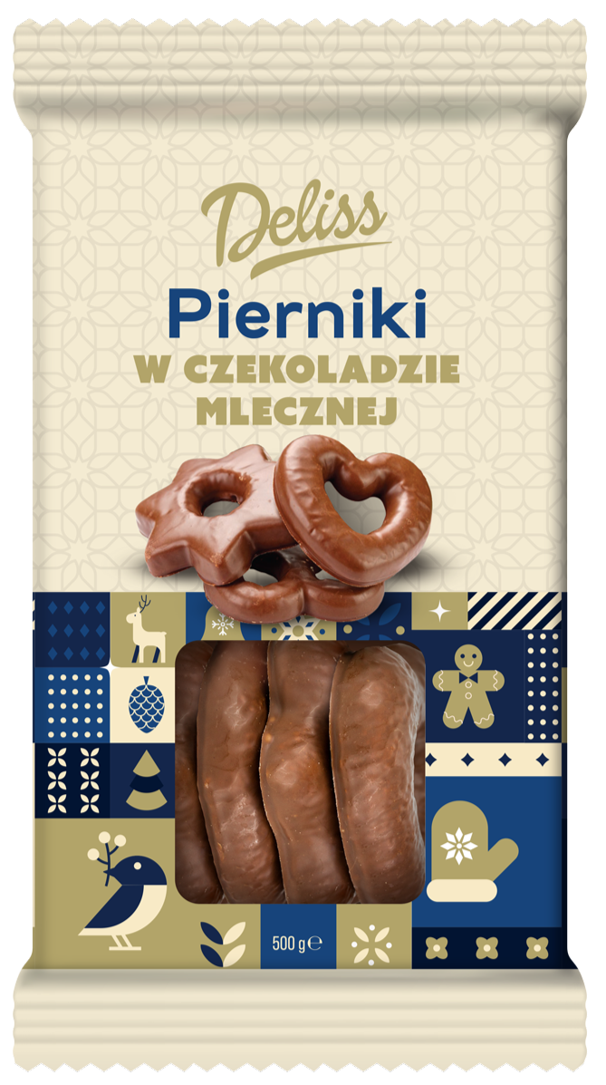 Pierniki w czekoladzie mlecznej Deliss 500g widok główny