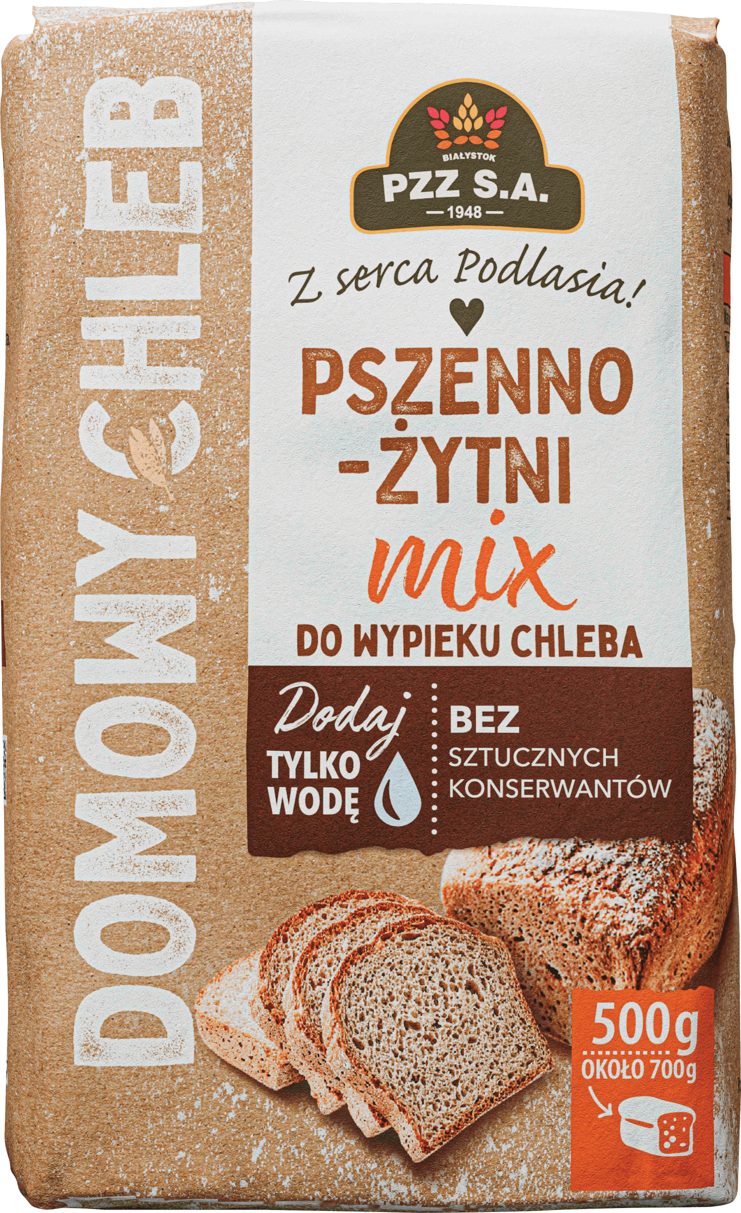 Mieszanka do wyp chleba psz-żyt PZZ Białystok 500g widok główny 