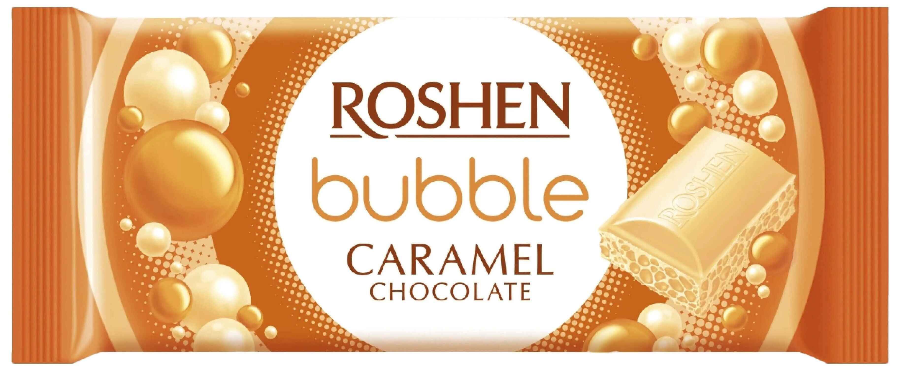 Czekolada biała karmelowa bubble Roshen 80g widok 1