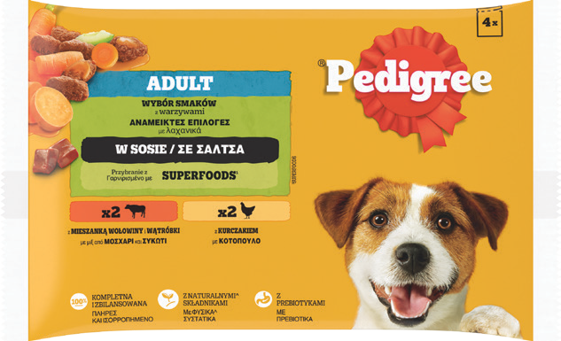 Karma dla psa mokra drób/woł. Pedigree 4x100g widok 1