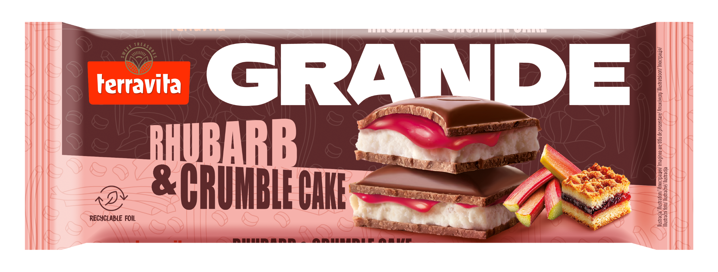 Czekolada mleczna rhuba&cake Grande Terravita 235g widok 1