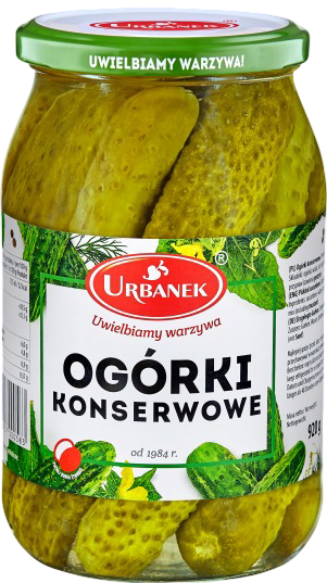 Ogórki konserwowe Urbanek 920/430g widok 1