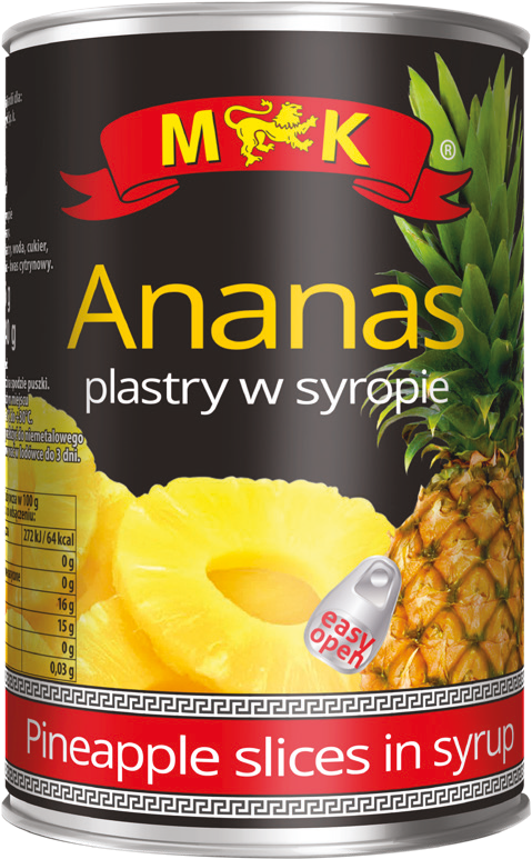 Ananas kawałki w lekkim syropie MK 565/340g widok 1