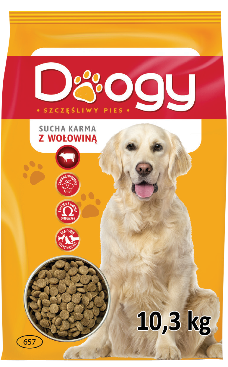 Karma dla psa sucha z wołowiną Doogy 10,3kg widok główny