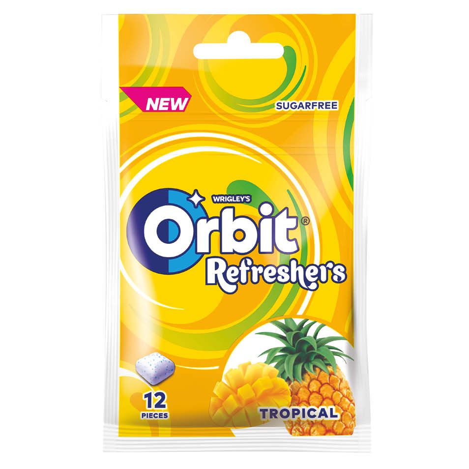 Guma Orbit Refreshers tropical 12szt. drażetki widok 1