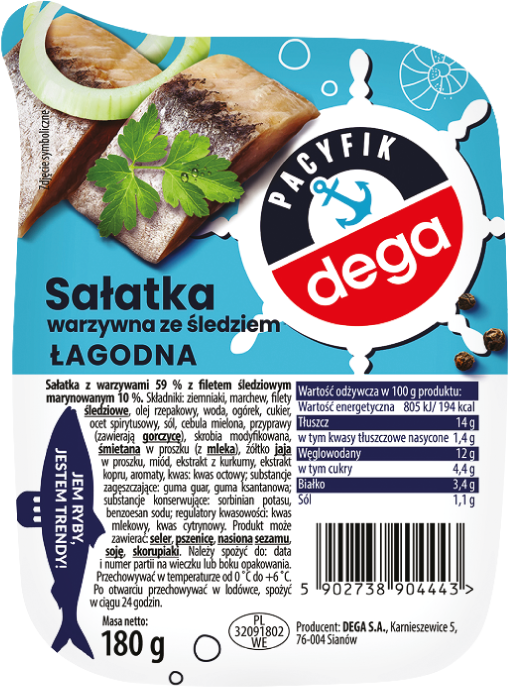 Sałatka warzywna ze śledziem Pacyfik 180g mix widok 1