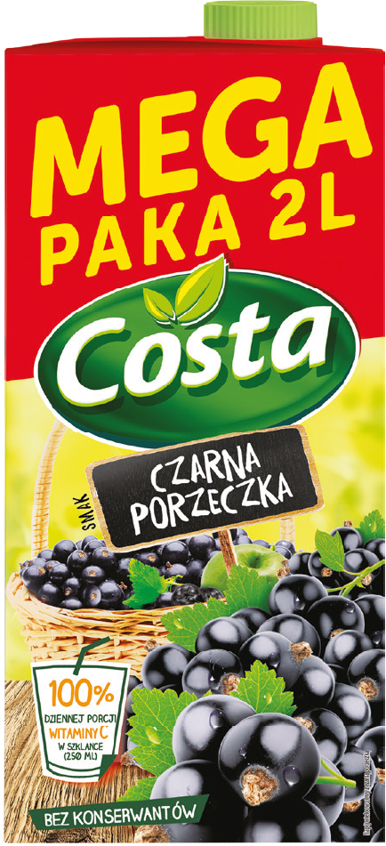 Napój niegaz. czarna porzeczka Costa 2l widok główny