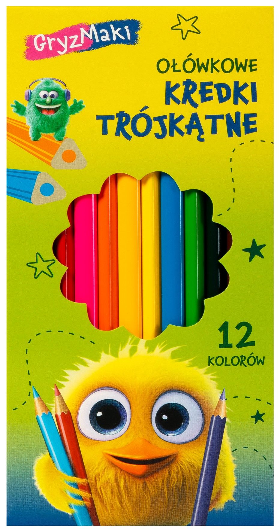 Kredki bezd/kwiat/drze trój Gryzmaki 12kol mix SZ26 widok 1