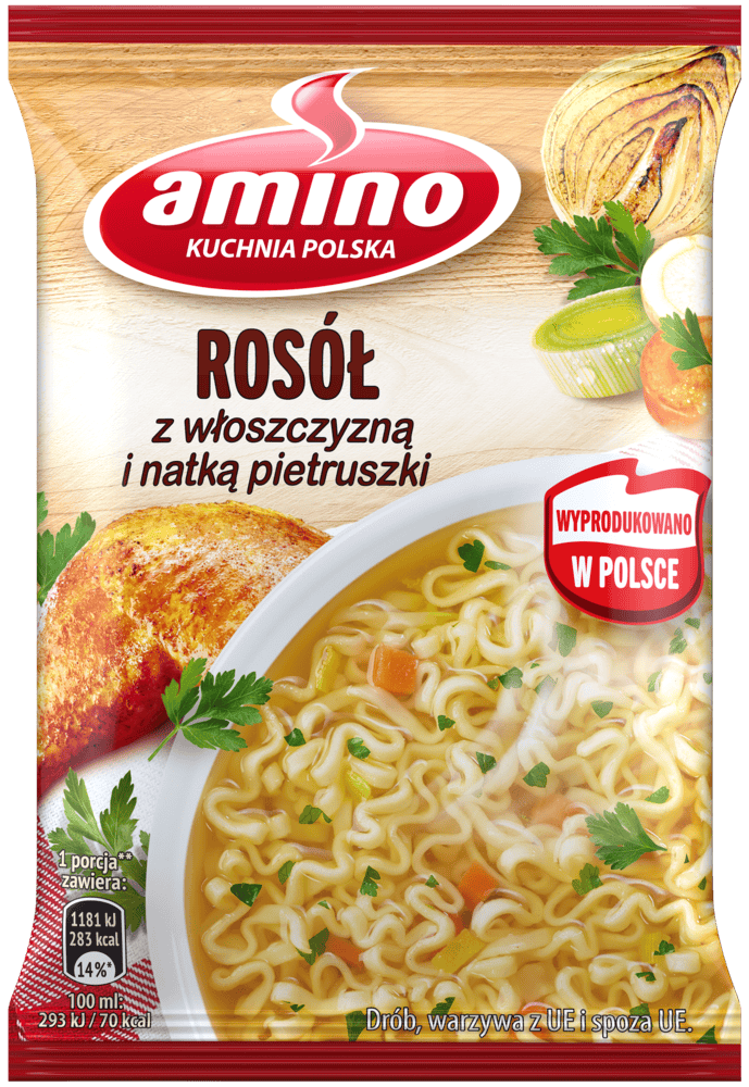 Zupa nudle rosół z włoszczyzną Amino 59g widok 2
