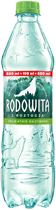 Woda delik. gaz. mineral. Rodowita 0,6l widok 1