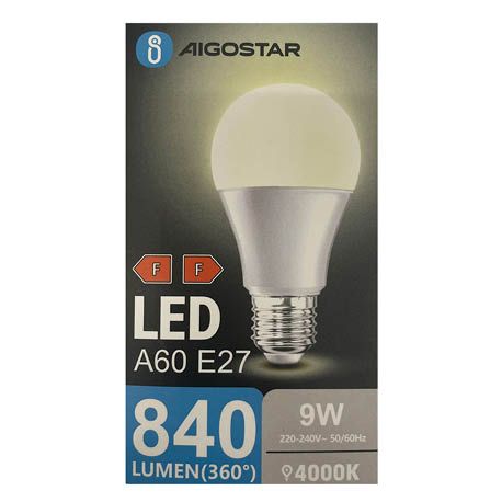Żarówka LED E27 9W 4000K widok 1