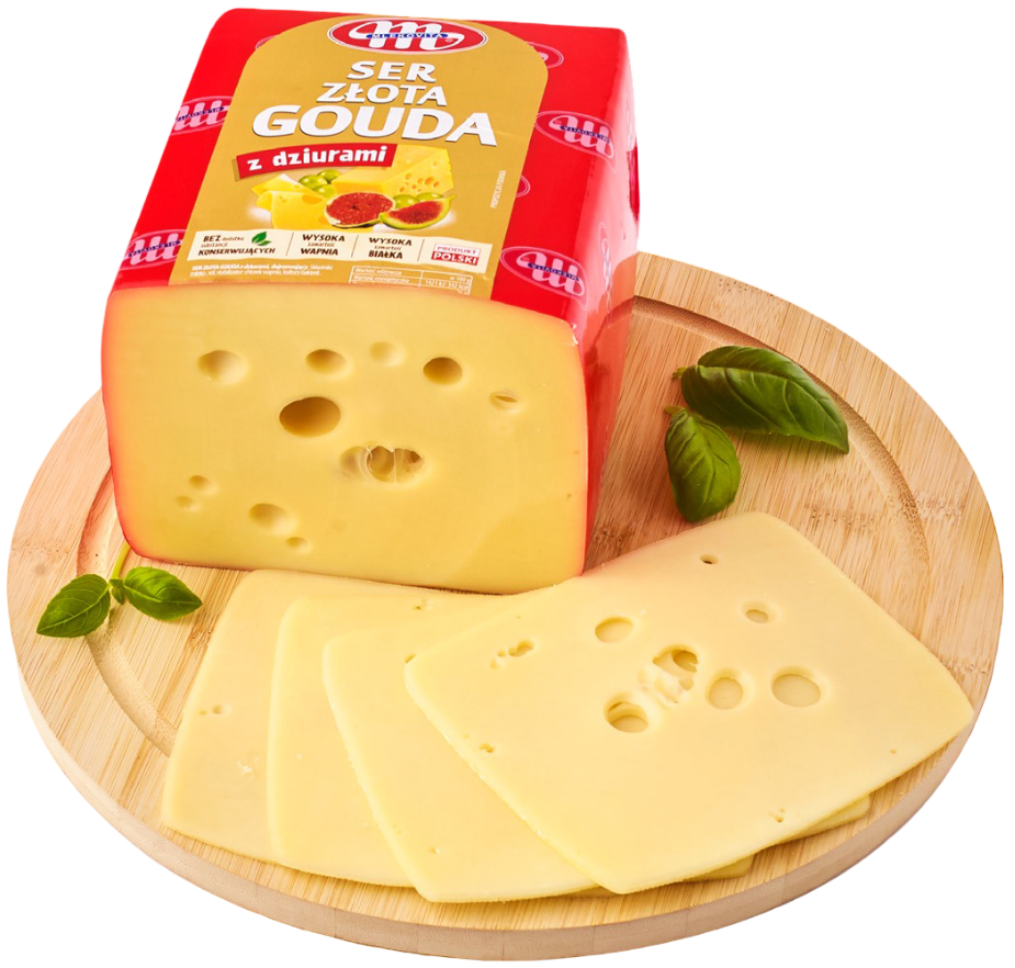 Ser Złota Gouda z dziurami Mlekovita kg widok główny