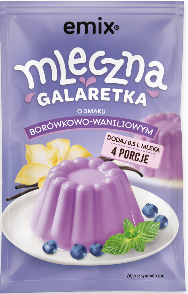 Galaretka mleczna borówka wanilia Emix 60g widok 1