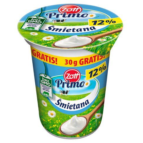 Śmietana 12% Primo Zott 330g+30g gratis widok główny