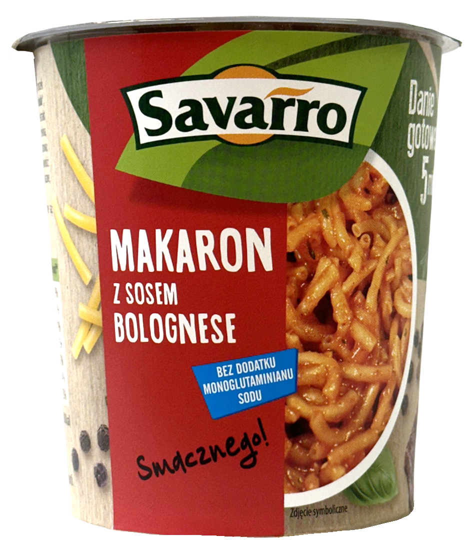 Danie makaron z sosem bolognese Savarro 56g widok główny