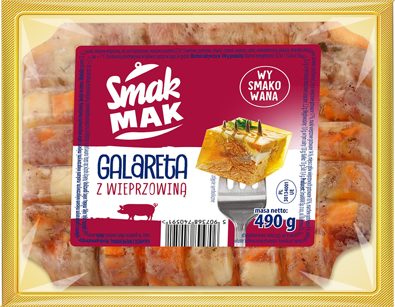 Wieprzowina w galarecie kostka Smakmak 490g widok główny 