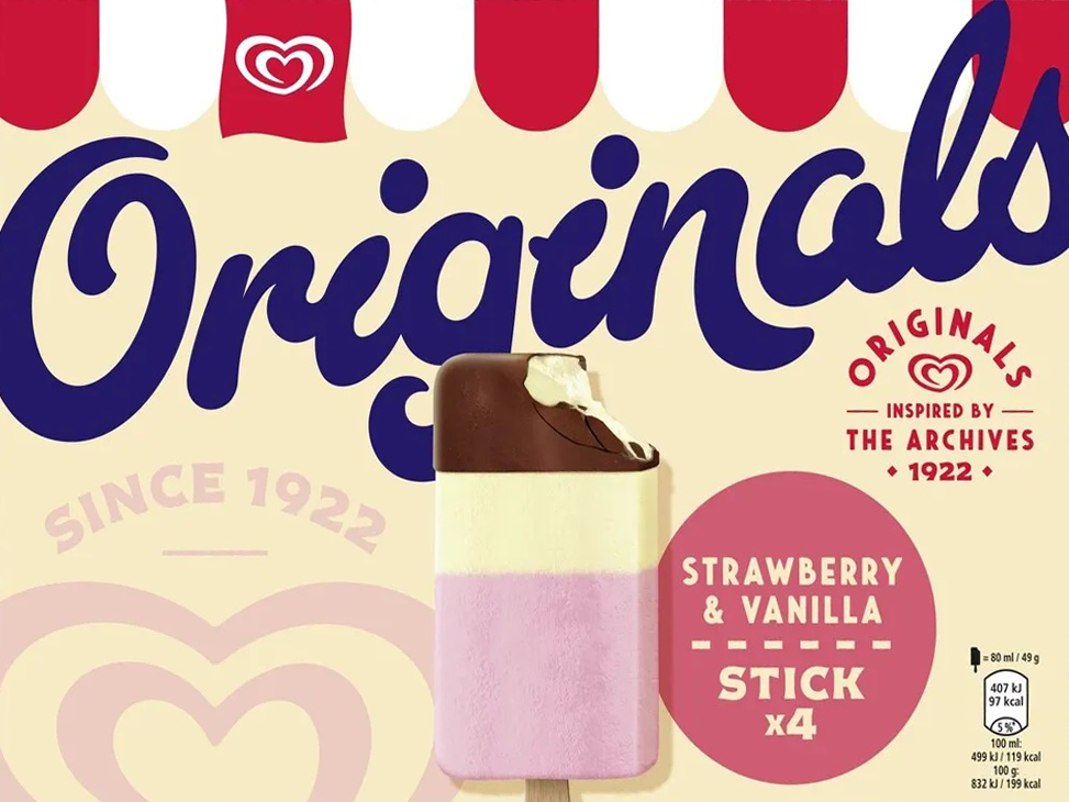Lody multipack Originals straw&vanil Algida 4x80ml widok główny