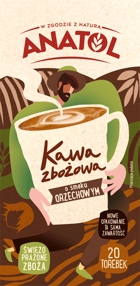 Kawa zbożowa orzechowa Anatol 20x4,2g widok 1