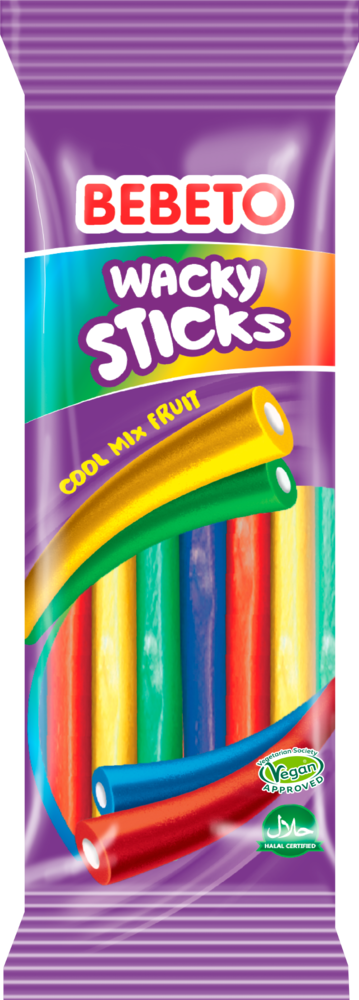 Żelki kable wacky sticks Bebeto 180g widok 1