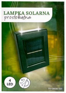Lampka solarna ścienna prostokątna 4 LED O26 widok 1
