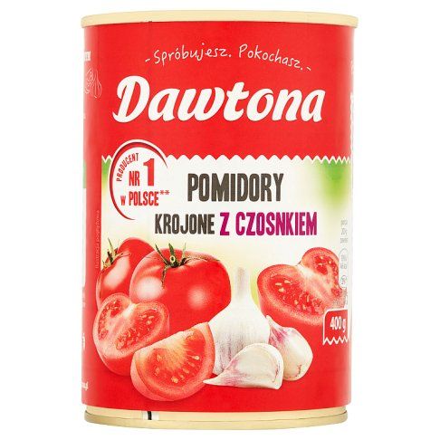 Pomidory krojone z czosnkiem Dawtona 400g widok 1