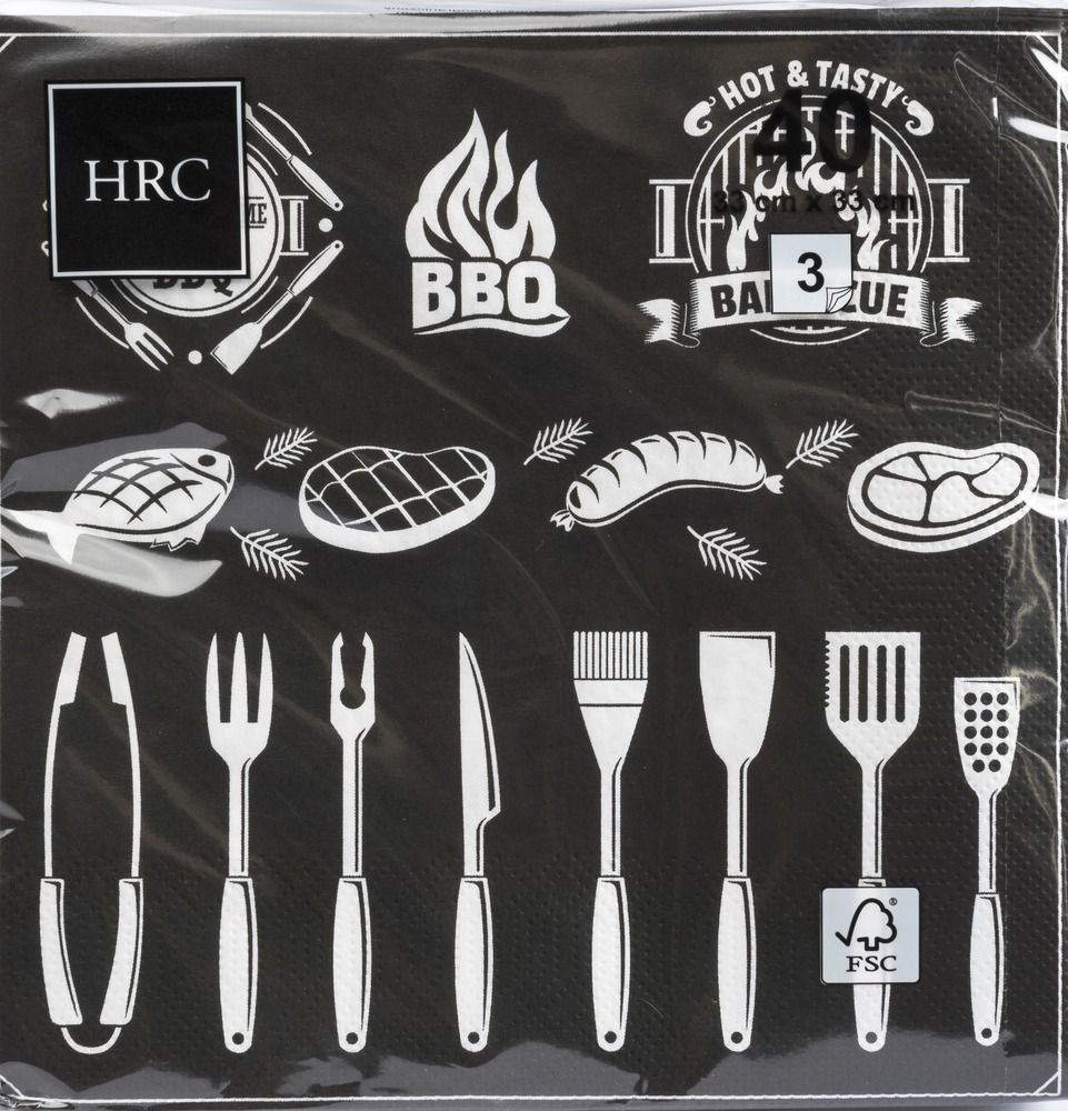 Serwetki papierowe grillowe 33x33cm 40szt mix widok 1