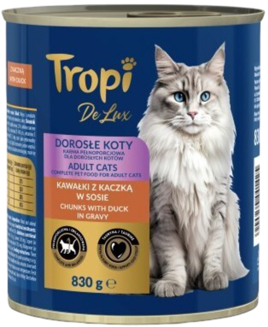 Karma dla kota mokra z kaczką Tropi Delux 830g widok 1