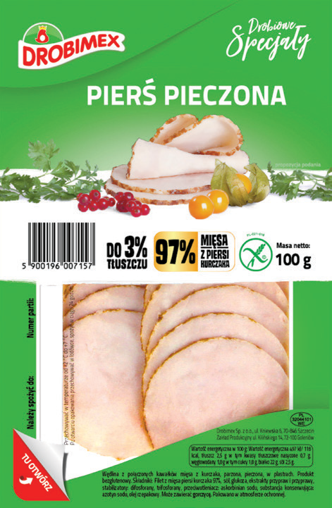 Pierś pieczona Drobimex 100g widok 1