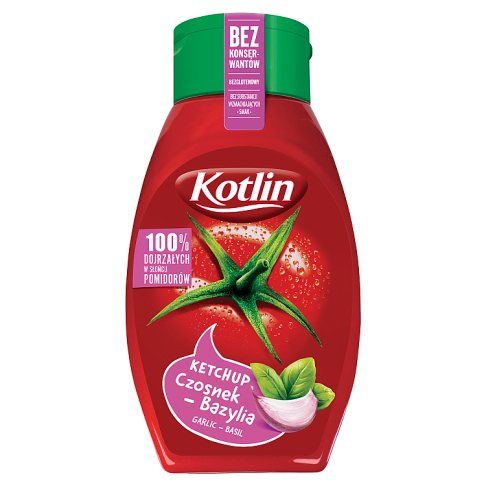 Ketchup czosnek bazylia Kotlin 450g widok 2