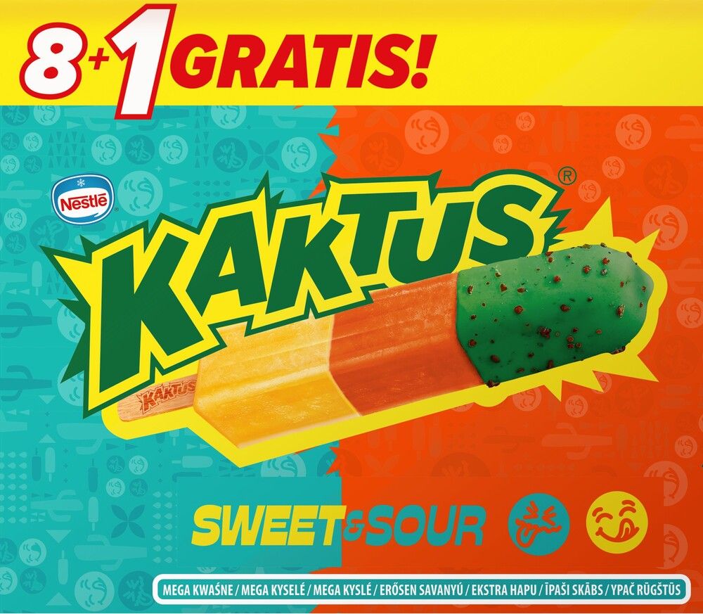 Lody multipack Kaktus sweet&sour 8+1 gratis x45ml widok główny