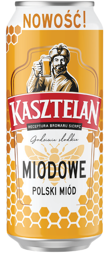 Piwo Kasztelan miodowe 0,5l 4,8% puszka widok główny