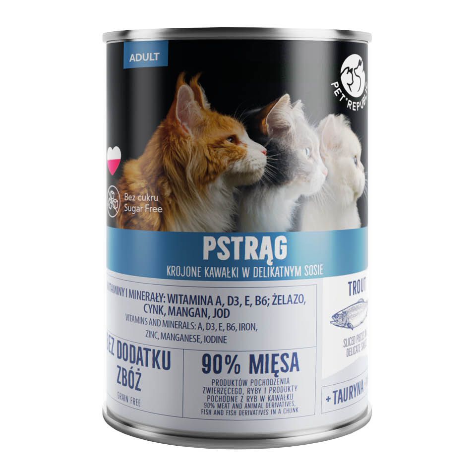 Karma dla kota mokra z pstrągiem Pet Republic 400g widok 1